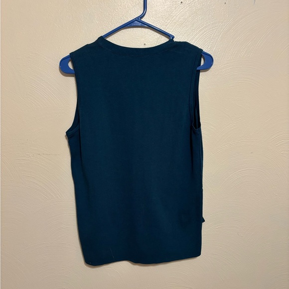 Talbots Petite Sleeveless Knit Top Tie Neck Blue MP - Picture 8 of 8